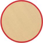 Rote Boho Runde Runde Teppiche 80 cm aus Jute 