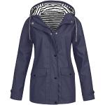 Marineblaue Wasserdichte Atmungsaktive 3-in-1 Jacken mit Kapuze für Damen Größe 5 XL für den für den Sommer 