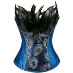 Blaue Bestickte Pfau-Kostüme aus Polyester für Damen Größe 6 XL 