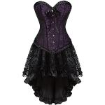 Violette Gothic Corsagenkleider aus Spitze für Damen Größe XL 