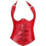Rote Vintage Unterbrust-Corsagen & Unterbrust-Korsetts mit Reißverschluss aus Kunstleder für Damen Größe XL 
