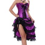 Violette Burlesque Corsagenkleider aus Spitze für Damen Größe M Große Größen 