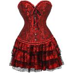 Rote Burlesque Corsagenkleider aus Spitze für Damen Größe 6 XL Weihnachten 