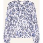 Blaue Blumenmuster Juvia V-Ausschnitt Blusenshirts & Schlusen aus Baumwolle für Damen Größe M für den für den Sommer 