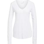 Weiße Langärmelige Juvia V-Ausschnitt V-Shirts durchsichtig für Damen Größe M 