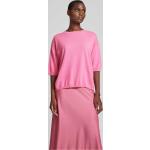 Pinke Halblangärmelige Juvia Kaschmir-Pullover aus Wolle für Damen Größe L 