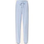 Hellblaue Gestreifte Juvia Pyjamahosen aus Jersey für Damen Größe M 