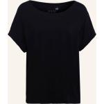 Schwarze Juvia U-Boot-Ausschnitt T-Shirts aus Baumwolle für Damen Größe S 