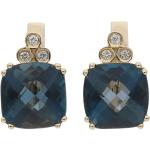 Blaue Elegante JuwelmaLux Topas Ohrringe aus Gold 14 Karat 