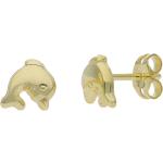 Goldene JuwelmaLux Delfin Ohrringe mit Delfinmotiv poliert aus Gold 