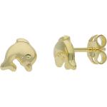 Goldene JuwelmaLux Delfin Ohrringe mit Delfinmotiv Polierte aus Gold 