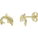 Goldene JuwelmaLux Delfin Ohrringe poliert aus Gold 