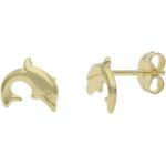 Goldene JuwelmaLux Delfin Ohrringe mit Delfinmotiv Polierte aus Gold 9 Karat für Kinder 