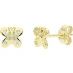 Goldene JuwelmaLux Schmetterling Ohrringe mit Schmetterlingsmotiv poliert für Mädchen 