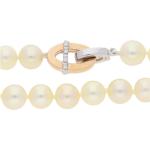 Silberne JuwelmaLux Perlenketten poliert aus Weißgold 14 Karat 