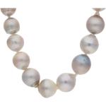 Hellgraue Perlenketten aus Silber 14 Karat mit Echte Perle 