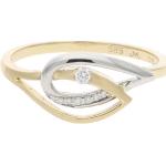 Silberne Elegante JuwelmaLux Goldringe matt aus Gold 14 Karat mit Diamant 