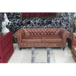 Braune Vintage Chesterfield Sofas aus Leder mit Armlehne Breite 0-50cm, Höhe 0-50cm, Tiefe 0-50cm 3 Personen 