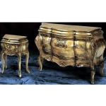 Goldene Barocke Kleinmöbel aus Holz 