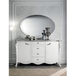 Weiße Art Deco Ovale Ovale Spiegel 