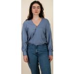 Blaue Elegante Jyoti Nachhaltige Festliche Blusen mit Knopf aus Baumwolle für Damen Größe XL 