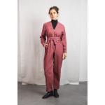 Altrosa Langärmelige Jyoti Nachhaltige Lange Overalls mit Reißverschluss aus Baumwolle für Damen Größe XL 