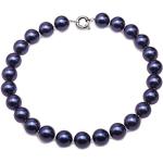 JYX Pearl Damen-Halskette, 14 mm, dunkelblau, rund, Muschelkernperlen, 45,7 cm, Perlmutt, Perlmutt