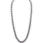 Graue Elegante Perlenketten versilbert aus Kunststoff mit Echte Perle für Damen zum Muttertag 