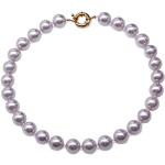 Lavendelfarbene Elegante Perlenketten versilbert aus Kunststoff für Damen zum Muttertag 