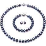 Silberne Elegante Perlenohrringe glänzend mit Echte Perle für Damen 