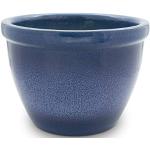 Blaue 18 cm Runde Übertöpfe 18 cm aus Keramik frostfest 