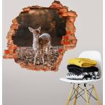 Bunte Vintage Bambi 3D Wandtattoos mit Tiermotiv 
