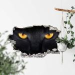 Schwarze Vintage Wandtattoos Katze mit Leopard-Motiv 