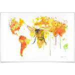 Bunte Nachhaltige Weltkarte Poster mit Graffiti-Motiv glänzend 70x100 