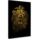 Schwarze Shabby Chic Kunstdrucke mit Löwen-Motiv 100x150 