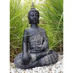Silberne Asiatische 45 cm K&L Wall Art Buddha-Gartenfiguren aus Kunststein 