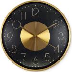 K&L Wall Art Wanduhr »Langlebige Aluminium Wanduhr Metallic Loft Uhr Lautloses Uhrwerk« (keine Tick-Geräusche, elegante Edelstahl- Optik), goldfarben