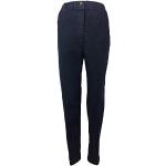 Dunkelblaue Bestickte Jeans mit Stickerei mit Strass mit Reißverschluss aus Denim für Damen Größe XXL Petite 