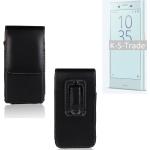 Schwarze Sony Xperia X Compact Cases Art: Gürteltaschen aus Kunstleder 