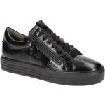 Reduzierte Schwarze Kennel & Schmenger Runde Plateauabsatz Low Sneaker mit Reißverschluss in Normalweite aus Leder mit herausnehmbarem Fußbett für Damen 