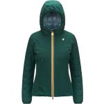 Grüne Streetwear Wasserdichte Winddichte K-WAY Daunenjacken mit Kapuze mit Reißverschluss für Damen Größe M für den für den Herbst 