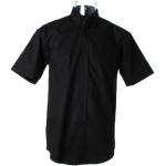 Schwarze Kurzärmelige Kustom Kit Button Down Kragen Herrenkurzarmhemden aus Baumwolle Größe M 
