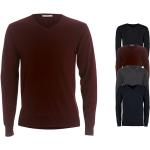 Silbergraue Melierte Kustom Kit V-Ausschnitt Herrensweatshirts aus Baumwolle Größe M 