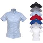 Hellblaue Kurzärmelige Kustom Kit Button Down Kragen Damenkurzarmhemden aus Baumwolle Größe 4 XL 