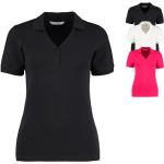 Schwarze Kurzärmelige Kustom Kit V-Ausschnitt Kurzarm-Poloshirts aus Baumwolle für Damen Größe XS 