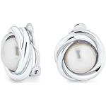 Nickelfreie Silberne Elegante Bling Jewelry Perlenohrringe versilbert für Damen zum Muttertag 