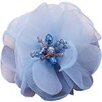 Blaue Damenansteckblumen mit Strass für die Braut 