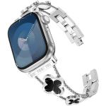 Silberne Elegante Uhrenarmbänder aus Edelstahl mit Strass mit Edelstahlarmband für Damen 
