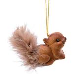 Braune Kaemingk Christbaumkugeln & Weihnachtsbaumkugeln mit Eichhörnchenmotiv aus Samt bruchsicher 