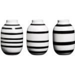 Schwarze Skandinavische Kähler Design Omaggio Runde Vasensets aus Keramik 3-teilig 